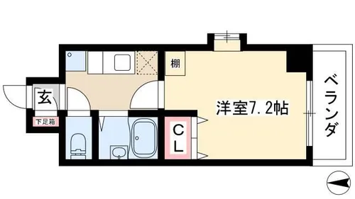 KⅡ-OKASAN B.二番館【3階】の間取り