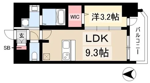 プレサンスNAGOYA覚王山【0704号室】の間取り