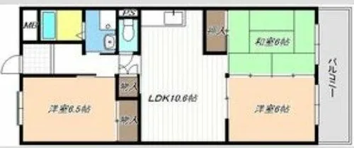 本宮ハイツ山田【702号室】の間取り