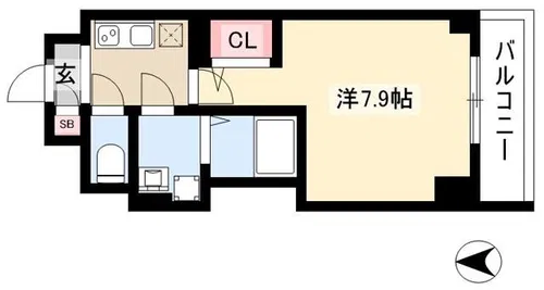 エスプレイス上前津レガシー【0805号室】の間取り