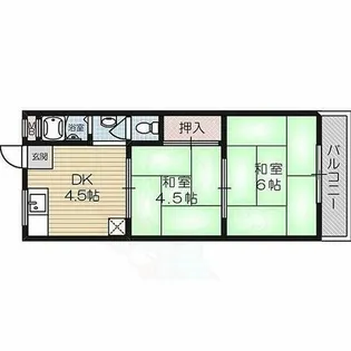 西川ハイツ【205号室】の間取り
