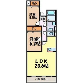 プラージュⅡ【4階】の間取り