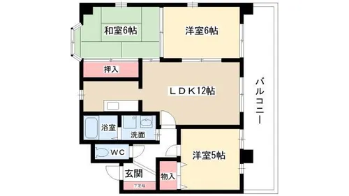 サンライズ極楽【3階】の間取り