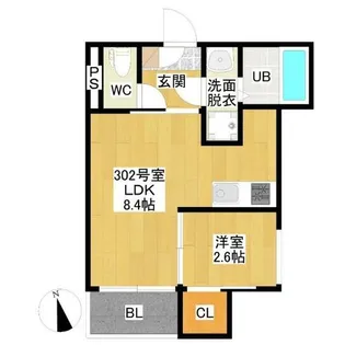 R-smart尾頭橋【302号室】の間取り