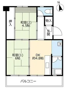 UR有野【B040307号室】の間取り