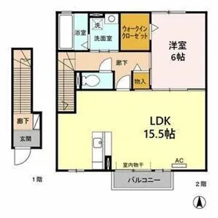 ビラ カメリヤ【2階】の間取り