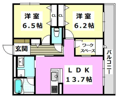 シャーメゾン小柳【301号室】の間取り
