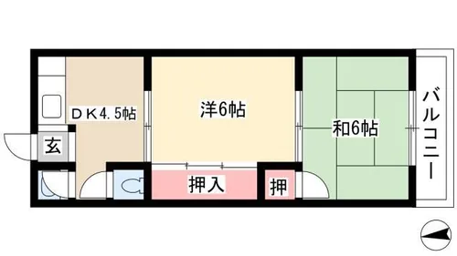 名西ハイツ【206号室】の間取り