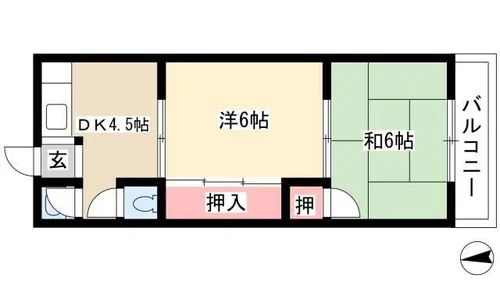 名西ハイツ【2階】の間取り