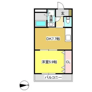 グランデージ富士【105号室】の間取り