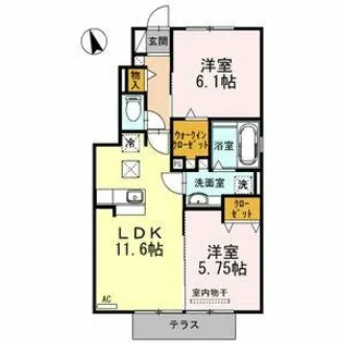 サニースカイ A棟【1階】の間取り