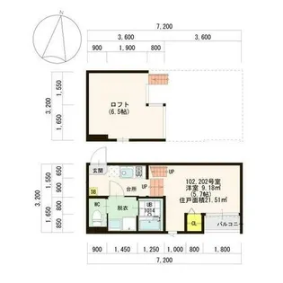 Stage 名駅【102号室】の間取り