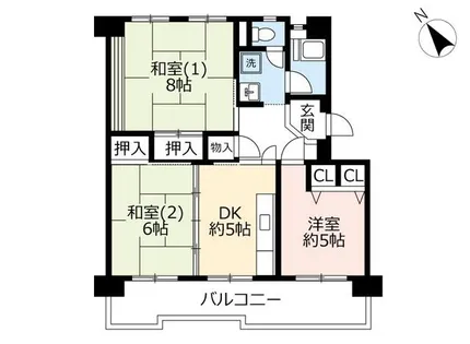 UR洛西新林北【0060401号室】の間取り