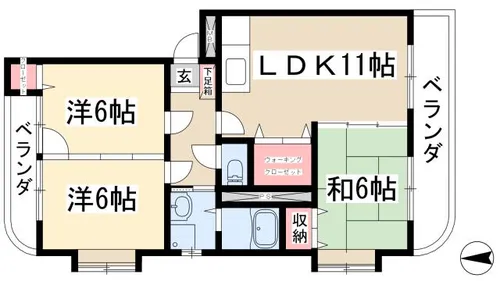 ファミール名東【402号室】の間取り