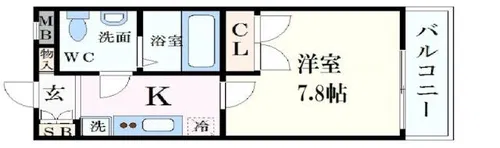 フローリッシュ飾磨【1階】の間取り