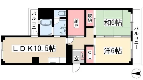 ルースト植田山【B-1号室】の間取り