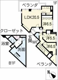 Ns21やごと【1階】の間取り