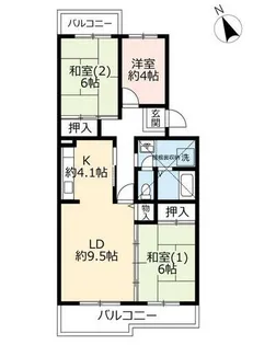 UR鹿の子台北ハイツ【0100503号室】の間取り