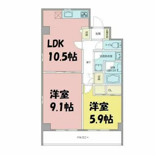 エミナンス汐路【2階】の間取り