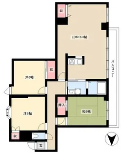 ルピネス亀の井【1階】の間取り
