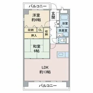 グランデージ竹越【2階】の間取り