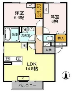 アヴェニール浜【2階】の間取り