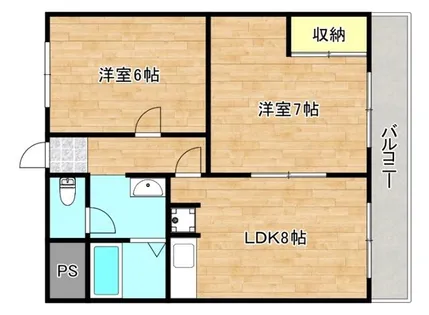 2LDKの間取り画像