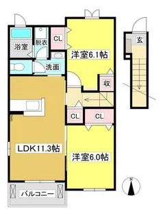 サンリット横井A【2階】の間取り