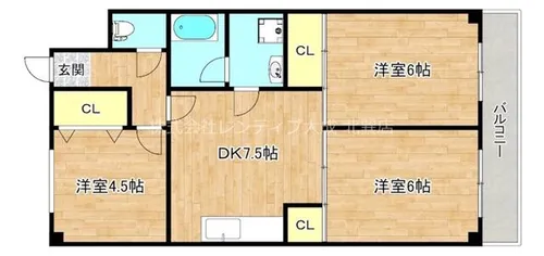 2LDKの間取り画像