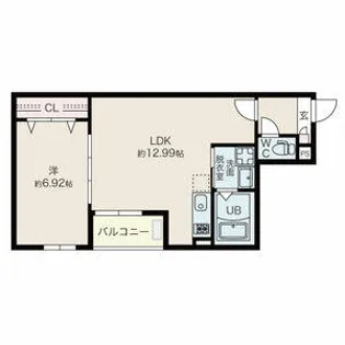 JACK KANSEIⅡ【103号室】の間取り