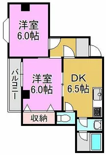 アメニティタカツキ【6階】の間取り