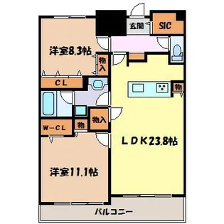 ロイジェント日吉【12階】の間取り