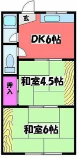 オクノハイツA棟【A204号室】の間取り