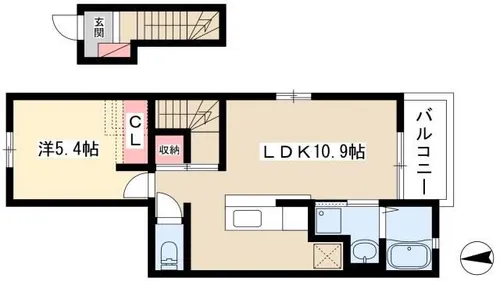イーストビスタ上飯田【201号室】の間取り