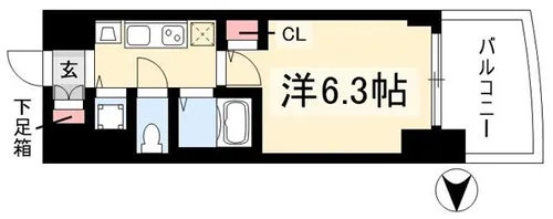 プレサンス金山グリーンパークス【0908号室】の間取り