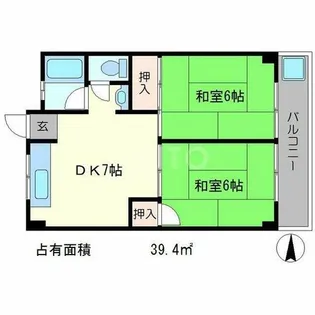 ハイツ新喜【1階】の間取り
