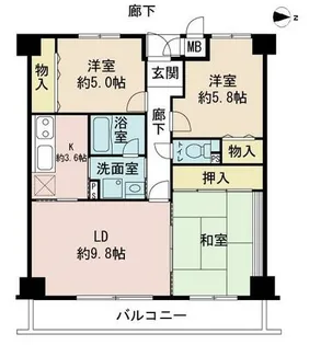 ベルカーサ太子田【2階】の間取り