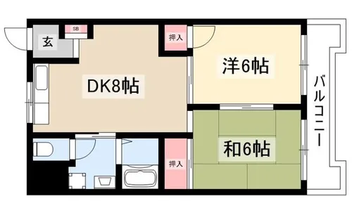 丸の内カジウラマンション【604号室】の間取り