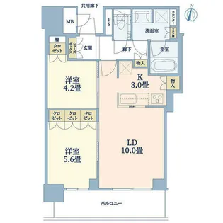 ブランズタワー梅田North【36階】の間取り