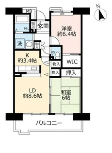 URアーバンラフレ虹ヶ丘中【0040502号室】の間取り