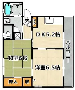 フレグランス谷御所A棟【102号室】の間取り