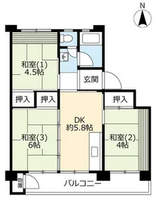 UR東豊中第二【1240504号室】の間取り