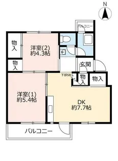 UR香里【D310407号室】の間取り