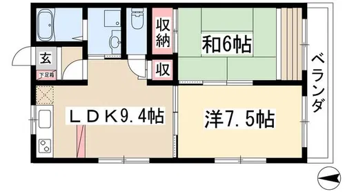 フィエラ山崎川【303号室】の間取り