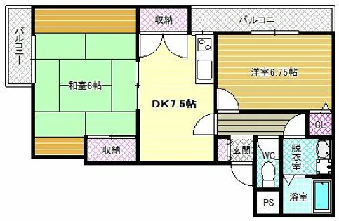 メゾンドール桑野【4階】の間取り