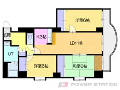 シャトー桜陽台【6階】の間取り