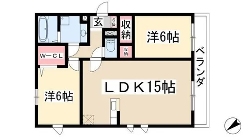 セーラム 植田【2階】の間取り
