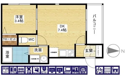 ハーモニーテラス千成町【1階】の間取り