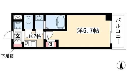 オーキッドレジデンス鶴舞【0702号室】の間取り