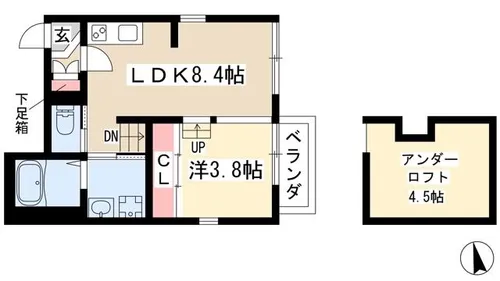 ハーモニーテラス植田西【2階】の間取り